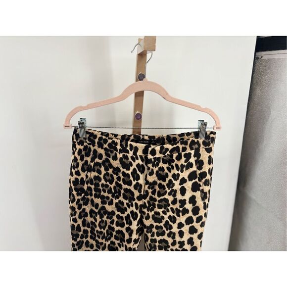 ZARA Leopard Print Pants trousers Animal Print Tan Black Women’s Size Medium - Picture 4 of 6